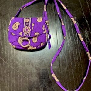 Vera Bradley Mini Saddle Up Simply Violet Adjustable Strap Handbag